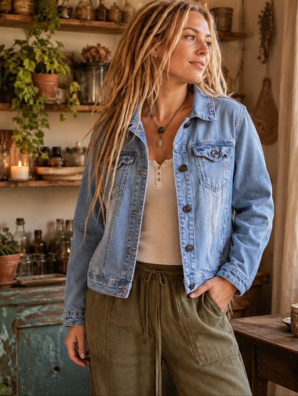 XL Light Wash Denim Jacket | Classic Trucker Style